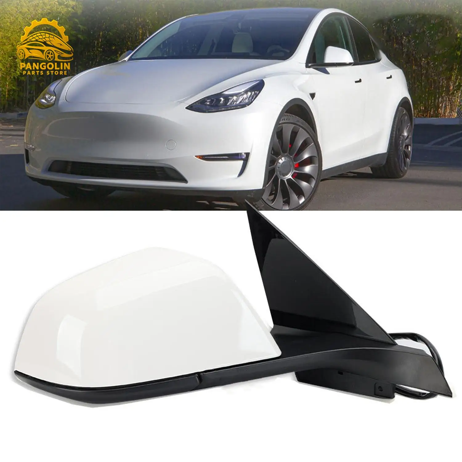 

For Tesla Model 3 2017-2023 Right Passenger Side Mirror White Heated Memory Power Folding 13Pin ABS Replacement Car Accessories