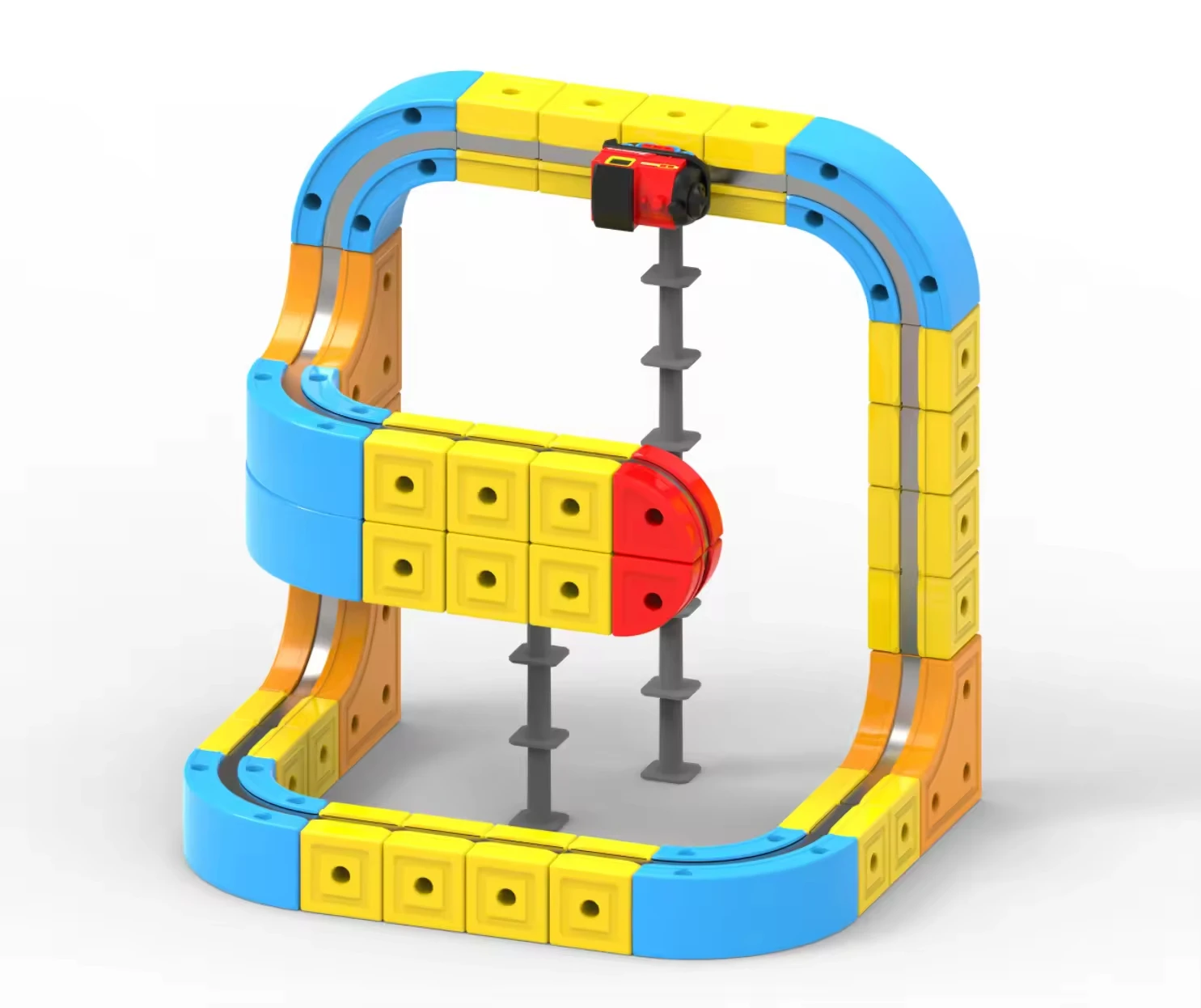 البناء المغناطيسي DIY 3D قطار لغز المسار الكهربائي سباق السيارات أطفال لعبة تعليمية الجمعية الجذعية بنة السكك الحديدية مجموعة السيارات