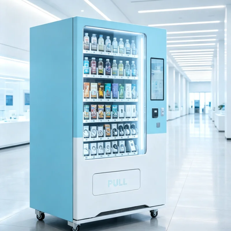 Snack Vending Machine With Monitoring Camera Remote Inventory Monitoring Function For Community Indoor Retail Operation