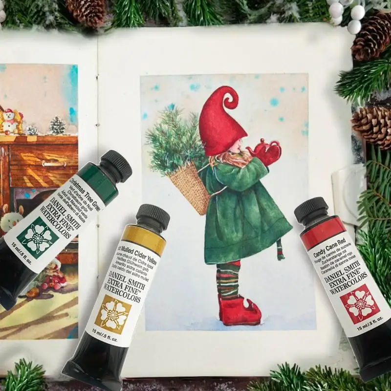 

Акварельные краски Daniel Smith Master Artist, рождественский цвет, 3 цвета, 15 мл, оригинальные тюбики для художника, товары для рукоделия для начинающих