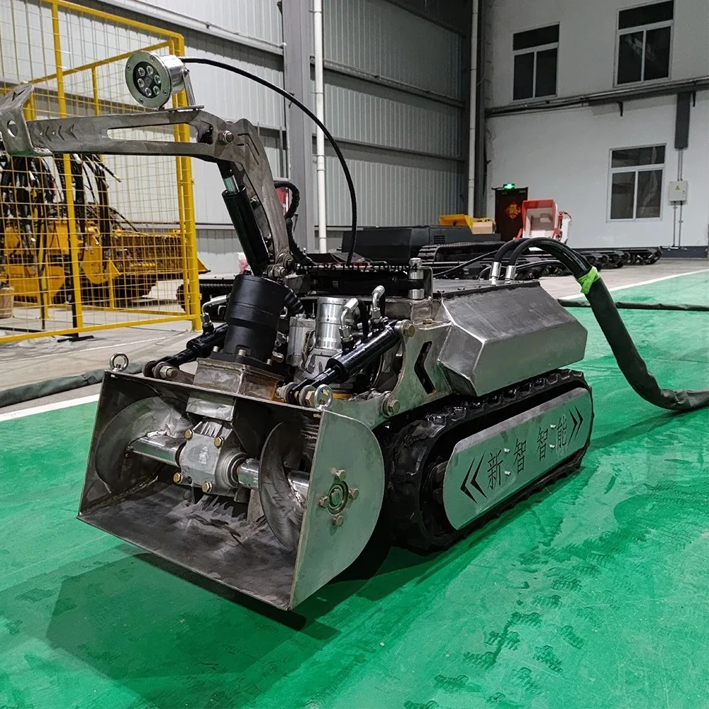 توفير ردود الفعل في الوقت الحقيقي على ظروف خط الأنابيب 1250 * 450 مم مسار مطاطي روبوت التنظيف الخارجي