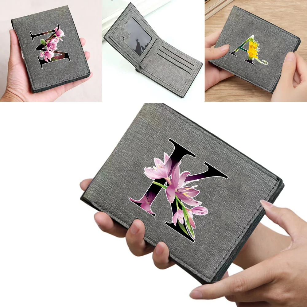 Fashion Moneybag Simple and Durable High-quality Foldable Flower Color Letter Series Clutch Bag Coin Pouch Id Card Holder