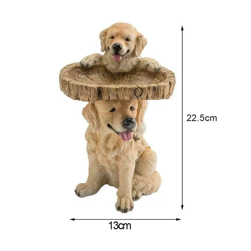 New Resin Carved Dog Bird Bath Feeder Stand Outdoor Yard Garden Decor Ornament 20*20*10cm