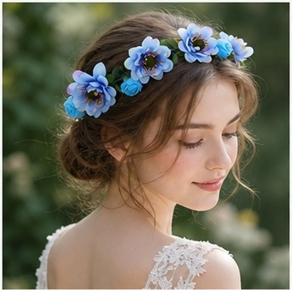 Flower Hair Band For Festival Hair Accessory Wedding Photographer Props Floral Headband Simulation Bohemia