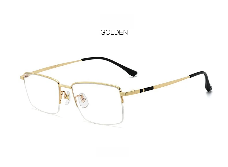 Yimaruili ultraleichte Business-Mode Titan legierung Brillen kleine quadratische Retro optische Rezept Halb rahmen Brille Männer – Detail 10