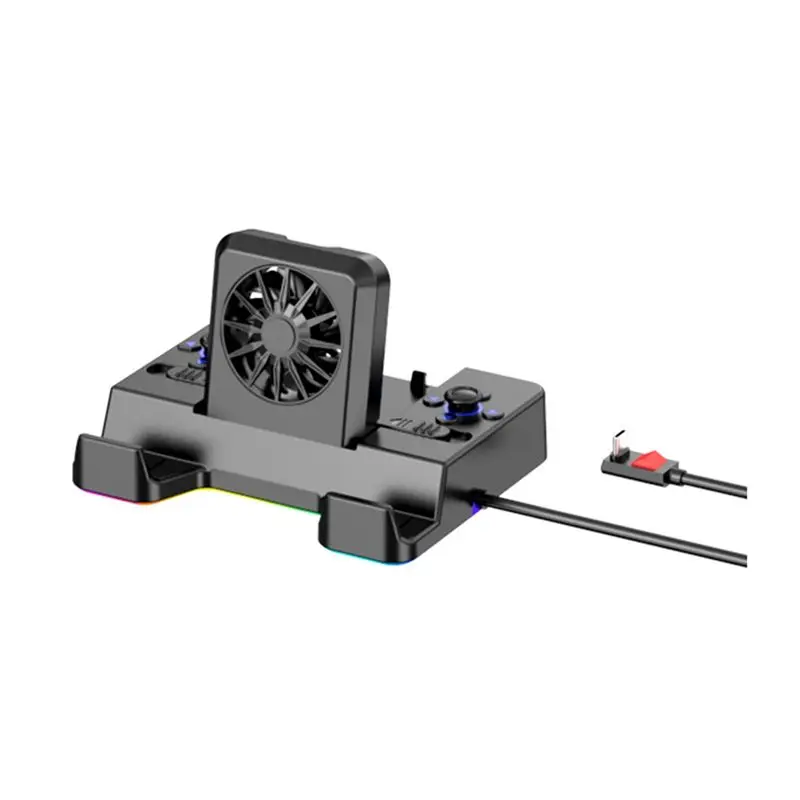 For Steam Deck Expansion Dock Handheld Bracket Expansion -Compatible Projection USB Radiator Foldable With Light