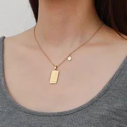 Vintage12 Constellations Tarot Stainless Steel Necklaces for Women Gold Color Zodiac Sign Square Pendant Necklace Clavicle Chain