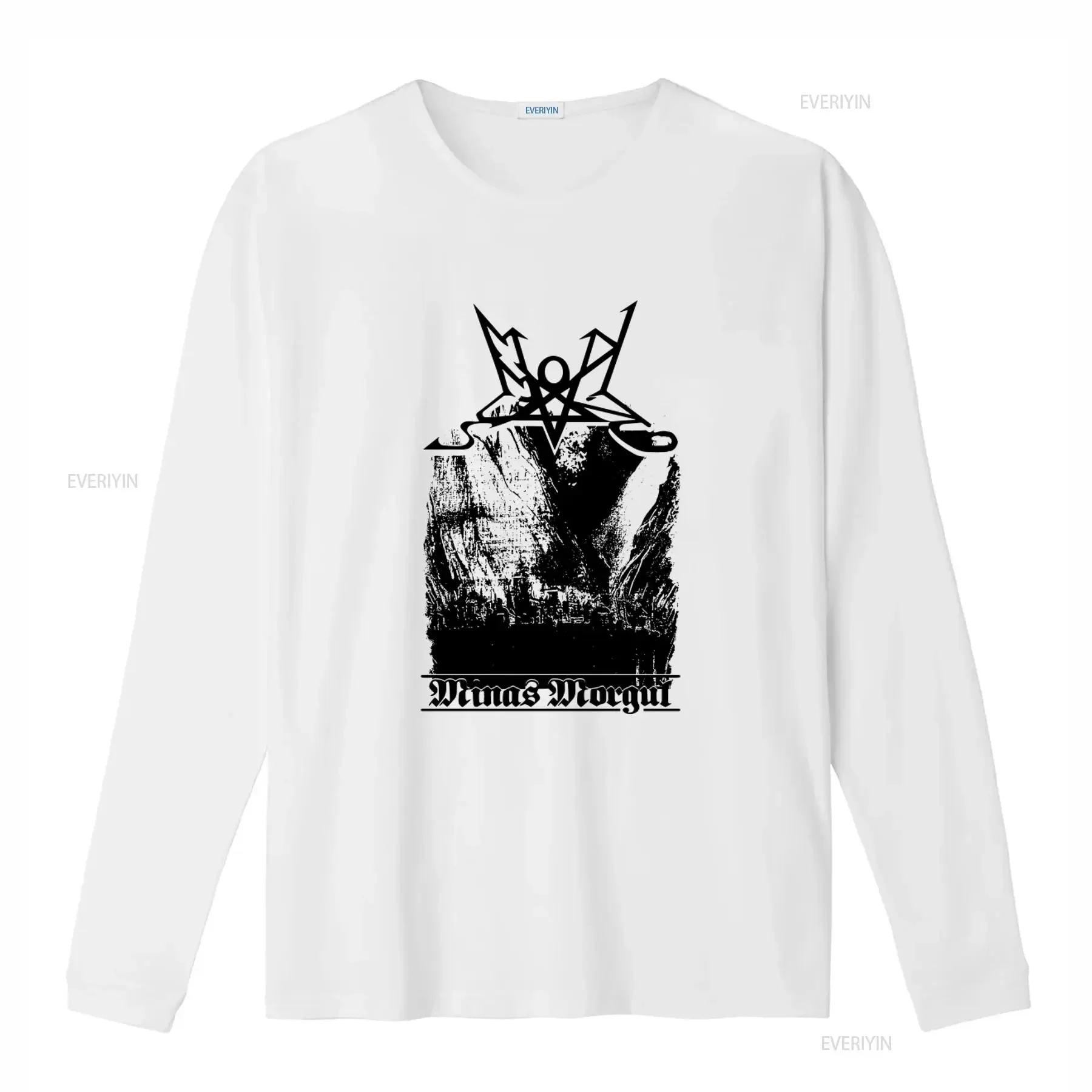 Summoning Minas Morgul Black and White Metal Band T Shirt for Men vintage Washed Casual Top For Everyday Wear Comfortable