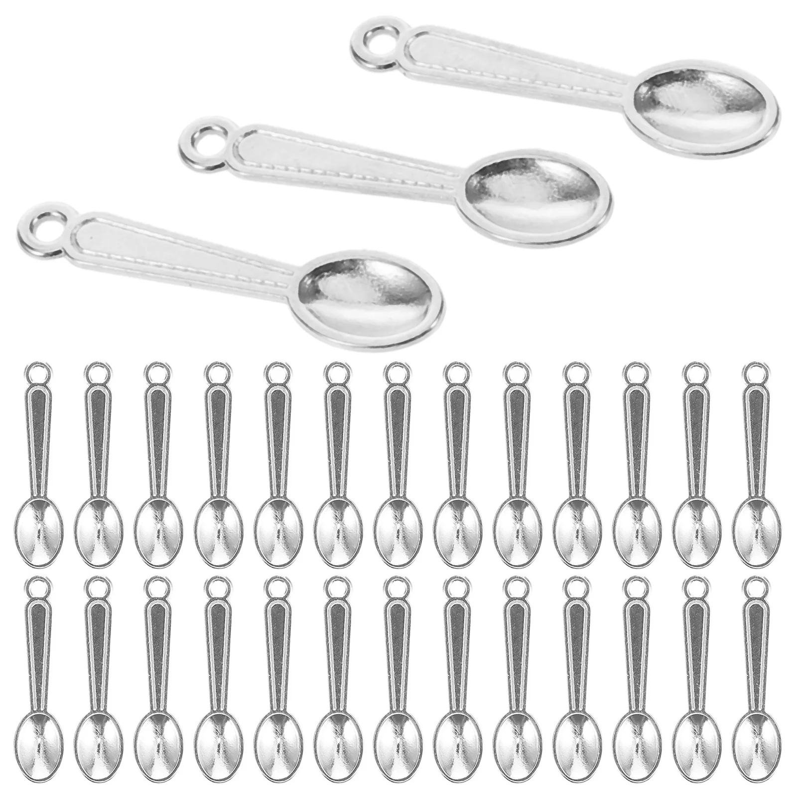 

100 шт., винтажные мини-ложки из сплава, подвески в виде короны, подвески для DIY ювелирных изделий, ожерелье, браслет, брелок, принадлежности для рукоделия