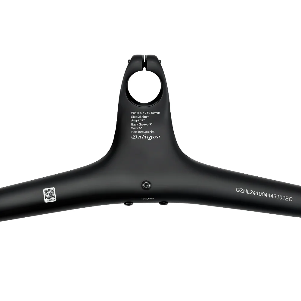 BALUGOE Integrierter MTB-Carbon-Lenker, Fahrradlenker, Mattschwarzer Lenker, Mountainbike-Zubehör, Halb-Innenverkabelung – Detail 11