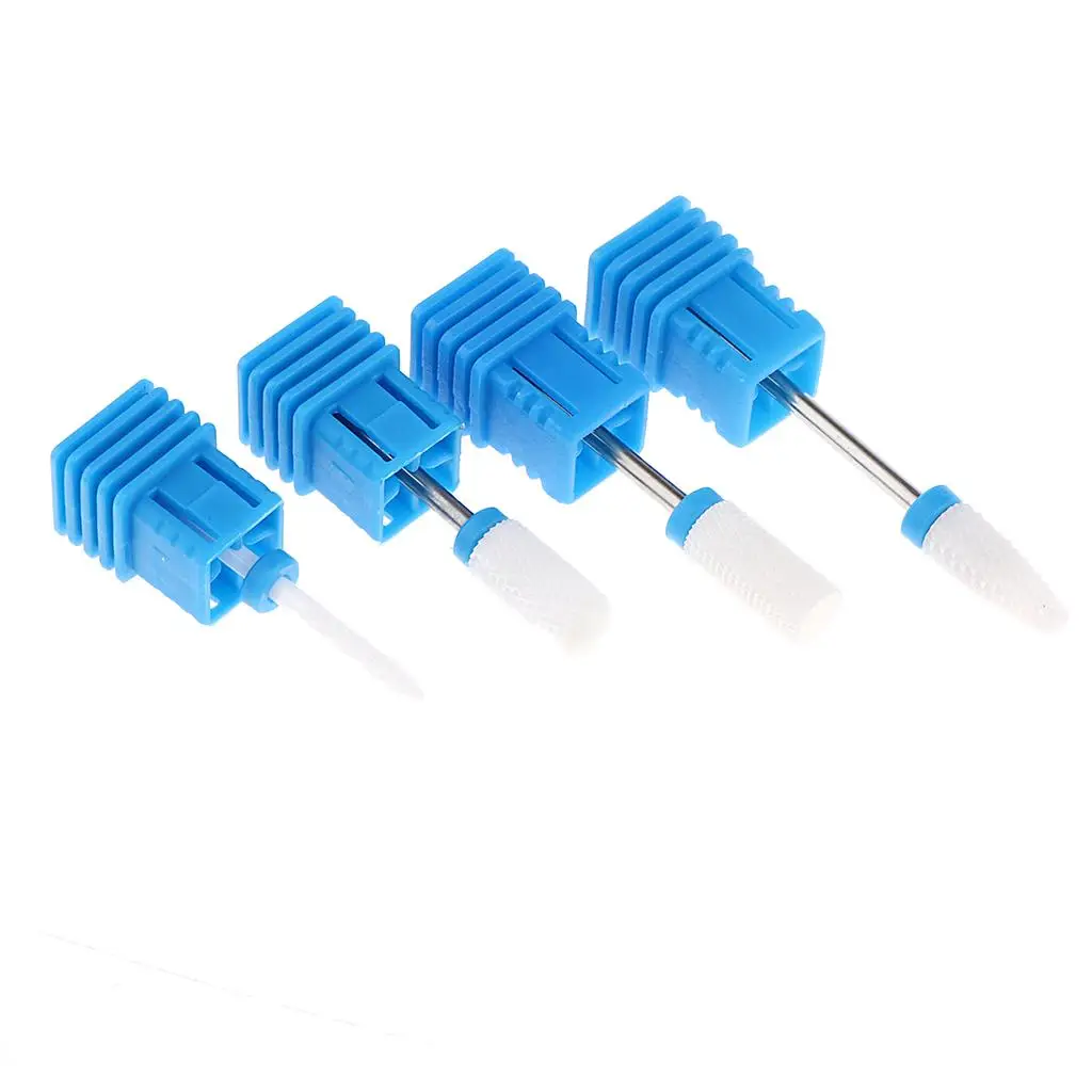 4PCS Ceramic Nail Drill Bit Professional Acrylic/Gel Removal Polishing Tools for