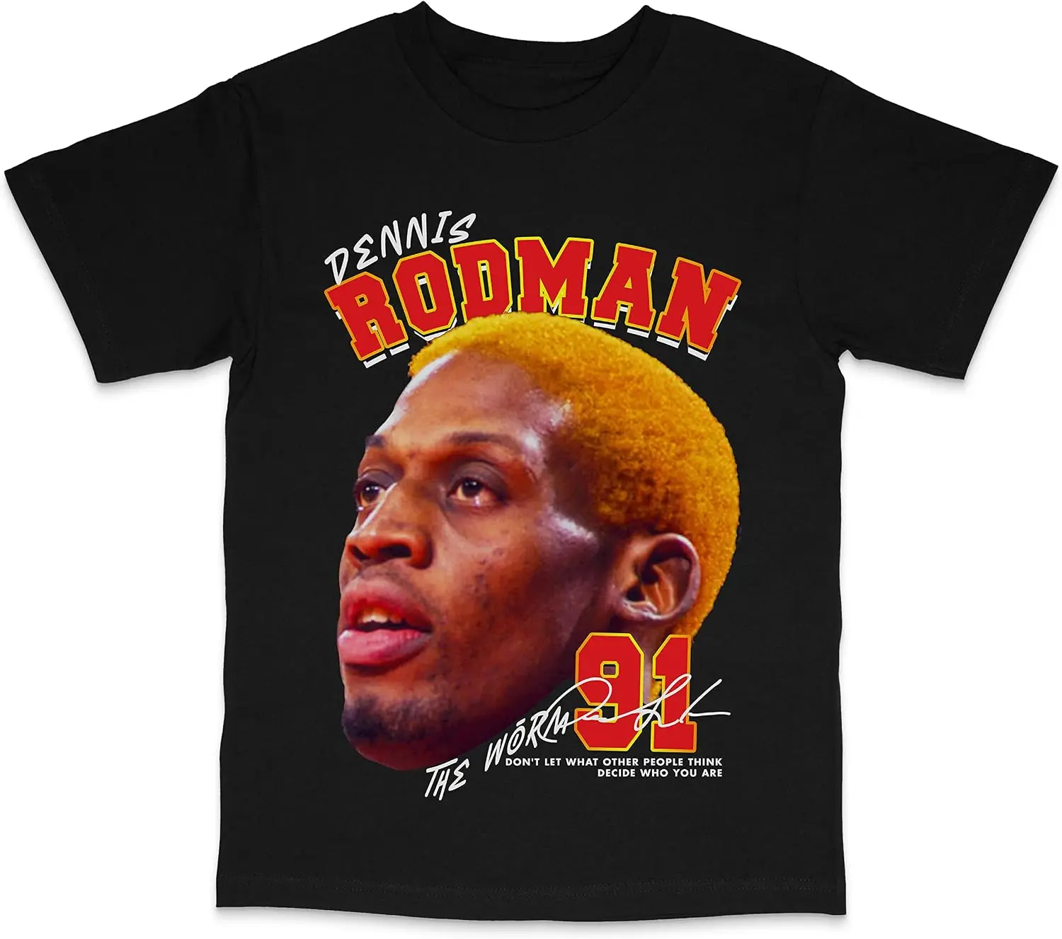The Worm Dennis 91 Face Chicago Basketball Legend Retro Vintage Style T-Shirt