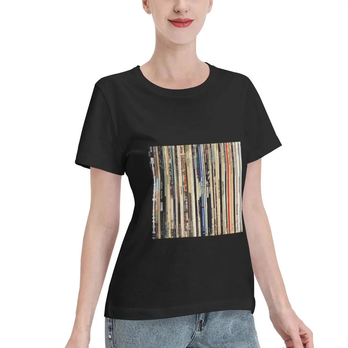 Multi Occasion Classic Rock Vinyl Records Women's T-shirt Sports Fitness Sport Casual Top