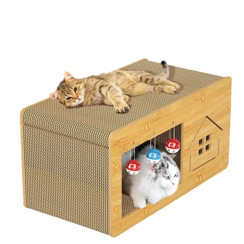 Cat Scratching Board Cat Nest Multi-functional Double-layer Cat Toy Corrugated Paper Large Wear-resistant Cat Villa Pet Supplies