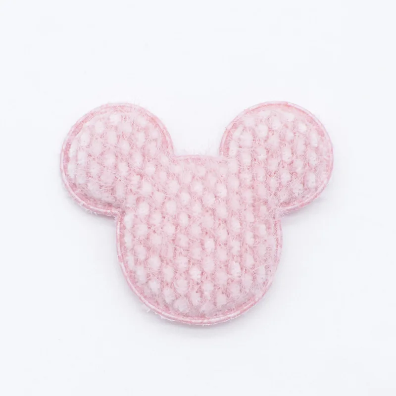 12pcs/lot Soft Plush Fabric Mouse Head Applique for Clothing Hat Sewing Supplies Patches DIY Hair Band Clips Bow Accessories