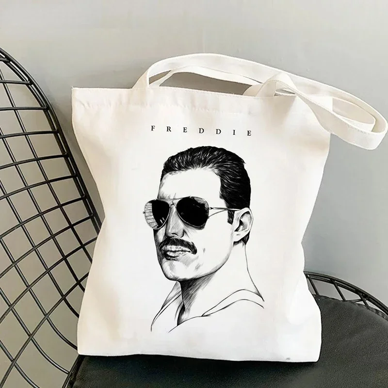 Queen Freddie Mercury Shopping Bags for Women Casual Tote Bag Eco Resuable Large-capacity Handbag  Bolsa Feminina