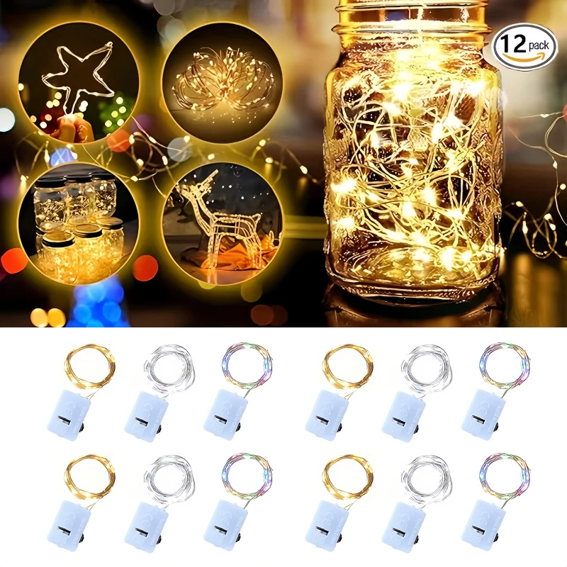 1M-5M Indoor Fairy String Lights Battery Powered Silvery Copper Wire 3 Modes for Christmas Weddings Parties Decor