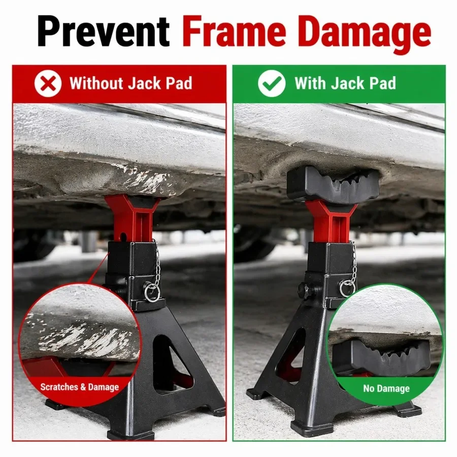 2pcs Car Slotted Lift Jack Stand Rubber Pad Floor Adapter Rail Grip Repair Pads 6ton Pinch Lifting Universal view 2