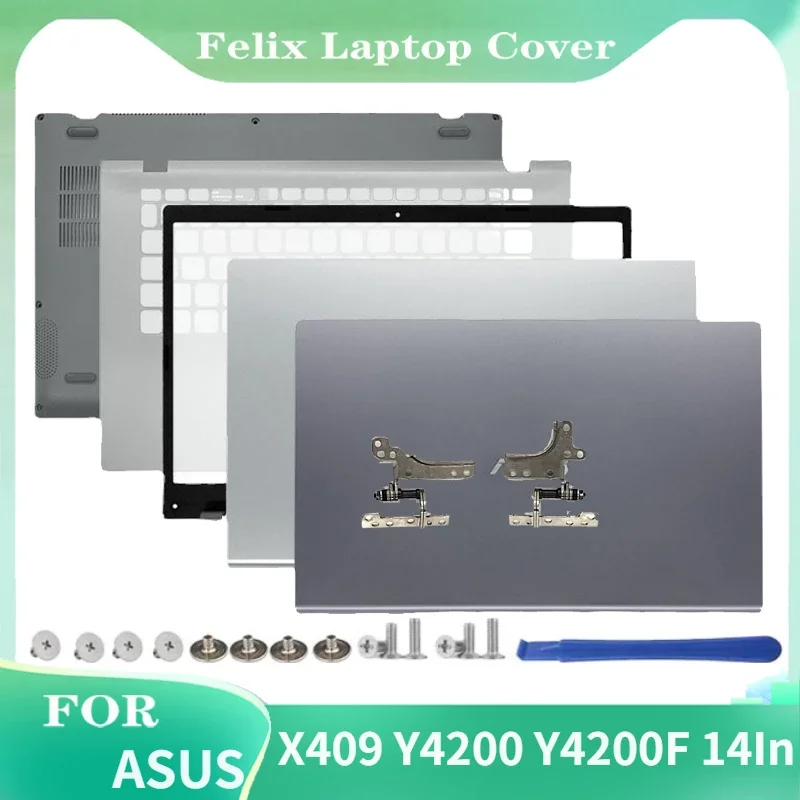 

NEW Rear Lid For Asus X409 Y4200J Y4200F Laptop LCD Back Cover Front Bezel Hinges Palmrest Upper Bottom Case 14in Silver/Gray