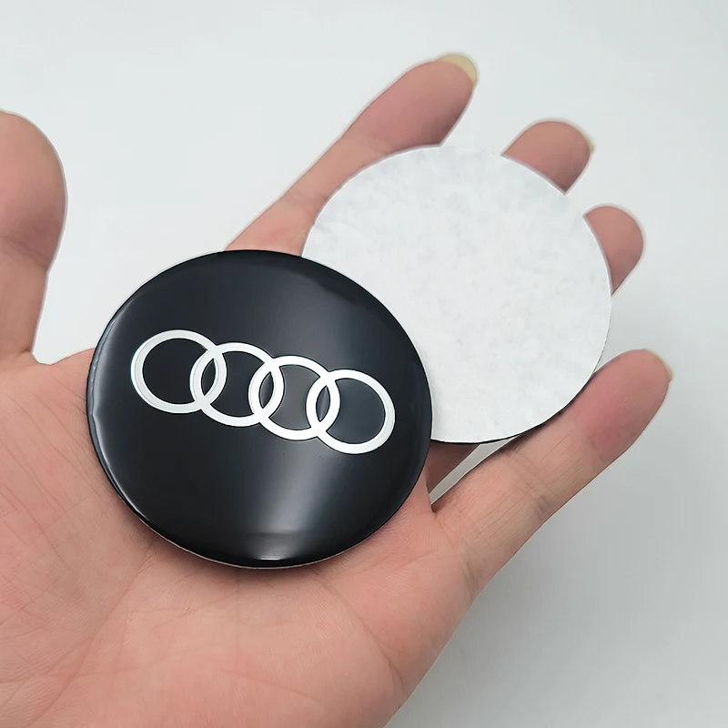 4pcs 56mm 60mm 65mm 70mm 75mm Logo Audi Emblem Sticker Car Badge For Audi A1 A3 A4 A5 A6 Q2 Q5 Q7 Q3 S3 S4 S5 S6 TT Accrssorie