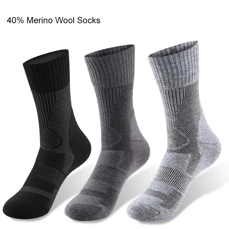40% calcetines de senderismo de lana merina para hombres y mujeres Primavera Verano fino senderismo esquí caza pesca deportes al aire libre sin costuras