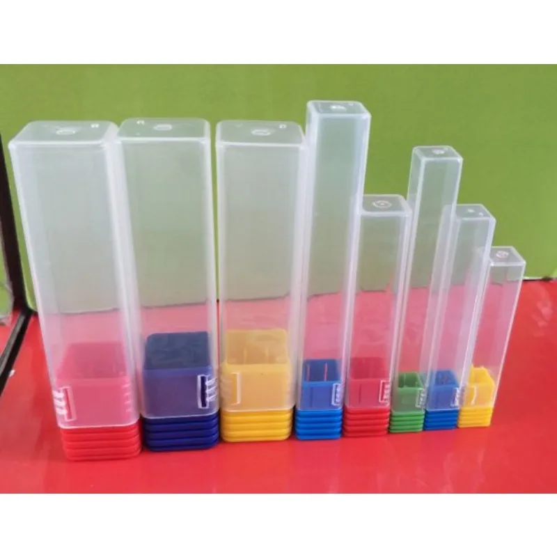 100pcs 8mm 10mm 12mm 14mm PP Package Boxes CNC End Mill Plastic Packing Box Tube Hardware Tools for Drilling Bit Milling Cutter