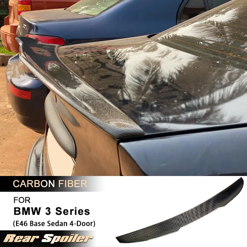 

Автомобильный задний спойлер багажника, крылья для BMW 3 серии E46 Base Sedan 4D 1998-2005, гоночный задний спойлер, крыло багажника, губа, полностью углеродное волокно
