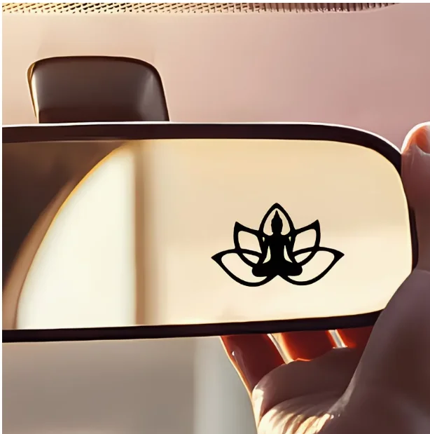 3Pcs Lotus Flower Buddhism Lotus Silhouette Water Cup Sticker Computer Laptop Sticker Car Sticker Glass Window Sticker