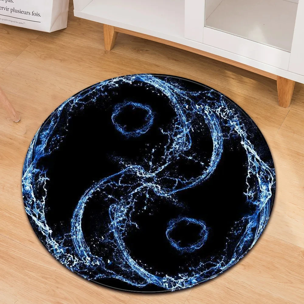 Yin Yang Tai Chi Eight Trigrams Round Rug Chinese Taoist Culture Circle Carpet Home Living Room Bedroom Floor Mat Chair Mats