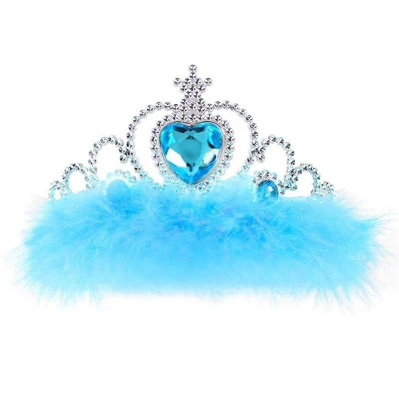 39BC Princess at Large Hair Hoop Girls Birthday Party Heart Cystal Crown