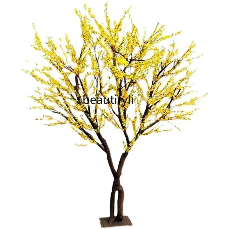 ss cn8350 ss 8350 Simulation Winter Jasmine Tree Yellow Plant Fake Trees Large Indoor Living Room Ground Floriculture Happiness