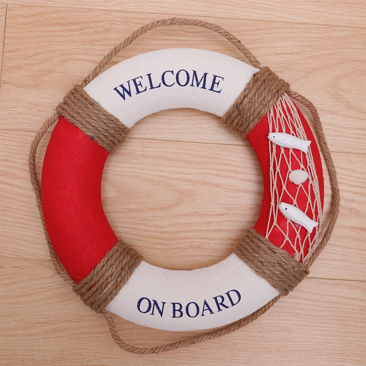 

1Pcs 30cm Hanging Lifebuoy Wall Sign Stylish Welcome Decoration for Cafe Bar Shop Red Fish Wall Sign Home Decor