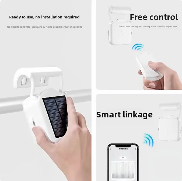 Electric curtains modified intelligent non-removal track, mobile phone remote control robot assistant