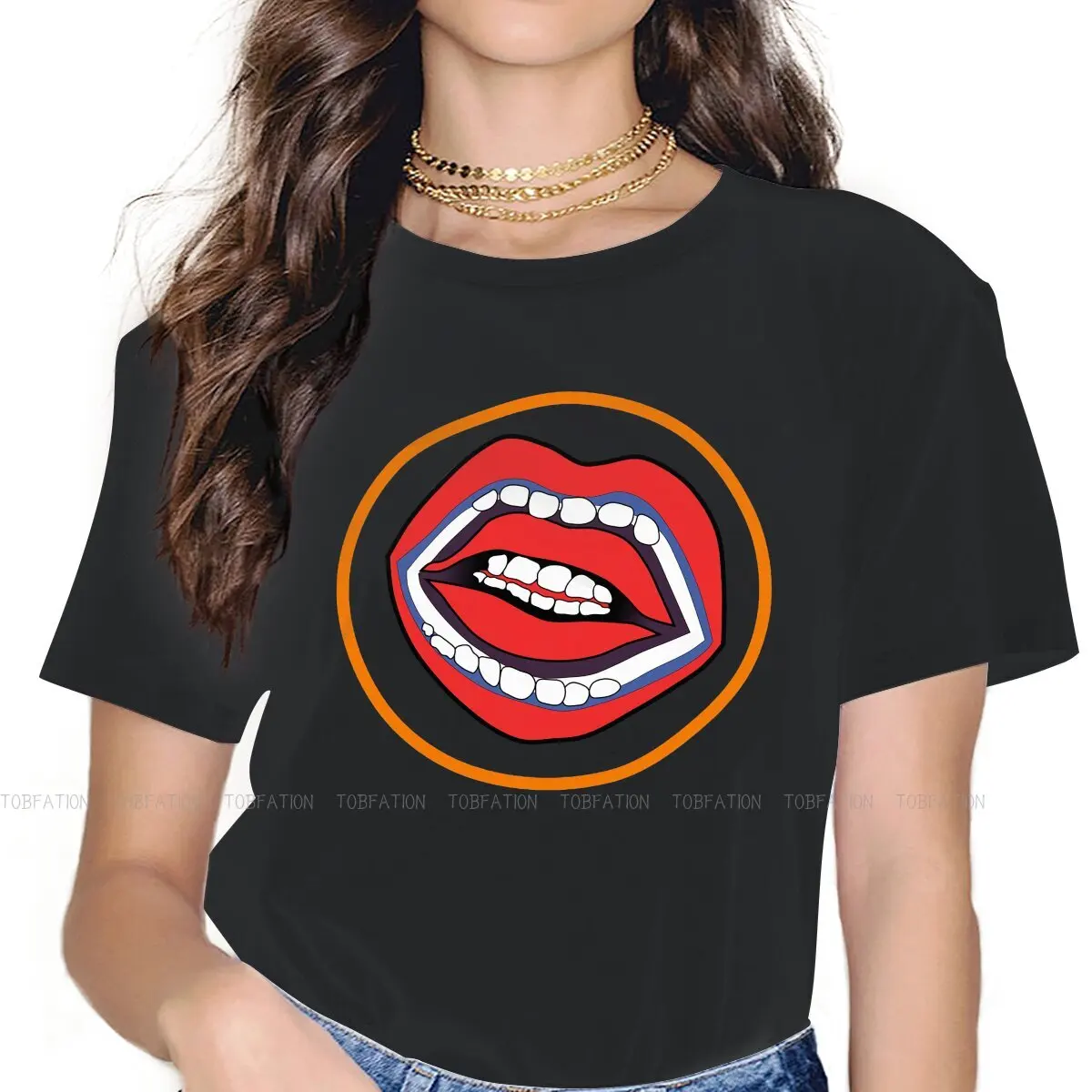 Double Set Of Teeth TShirt For Women A Clockwork Orange Tees Cute Female T Shirt 5XL Homme Print Loose