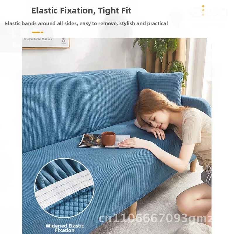 

Universal Elastic Sofa Cover Set All-Inclusive Four Seasons Living Room Cushion Thickened Corn Velvet Sofa Protector in Stock