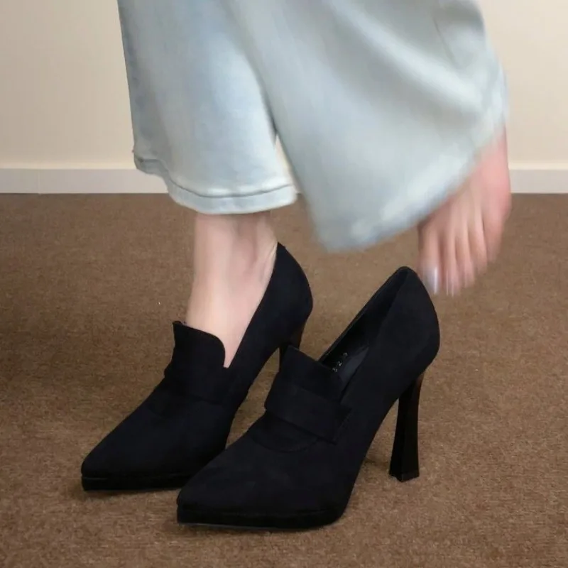 

High Heeled Shoes Fashion Autumn New College Style Pointed Head Stiletto High Heels Women's Waterproof Table Single Shoes Women