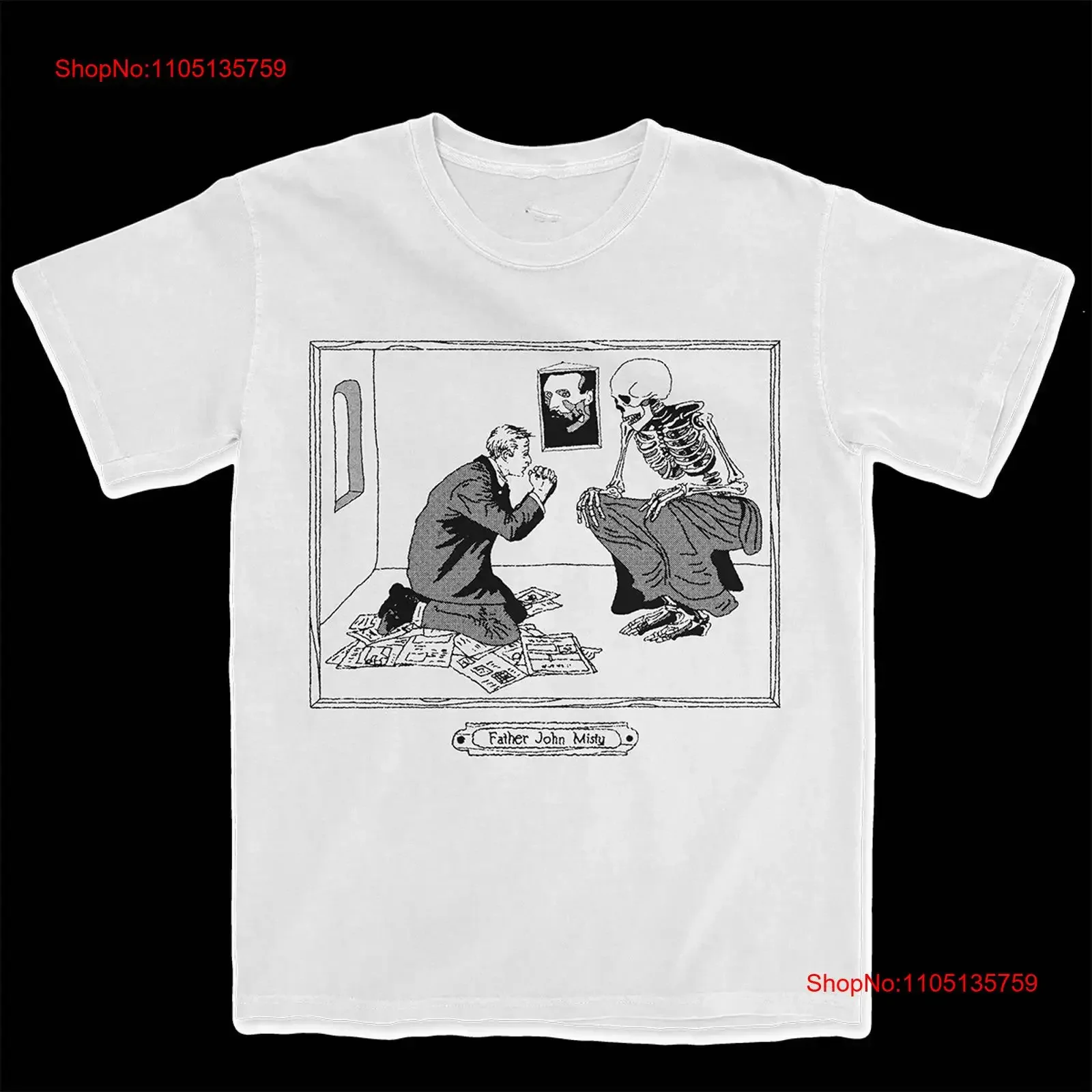 Father John Misty Caricature T Shirt Classic White S 5XL 1K0302 vintage Washed Top For Everyday Wear fashion designer clothes