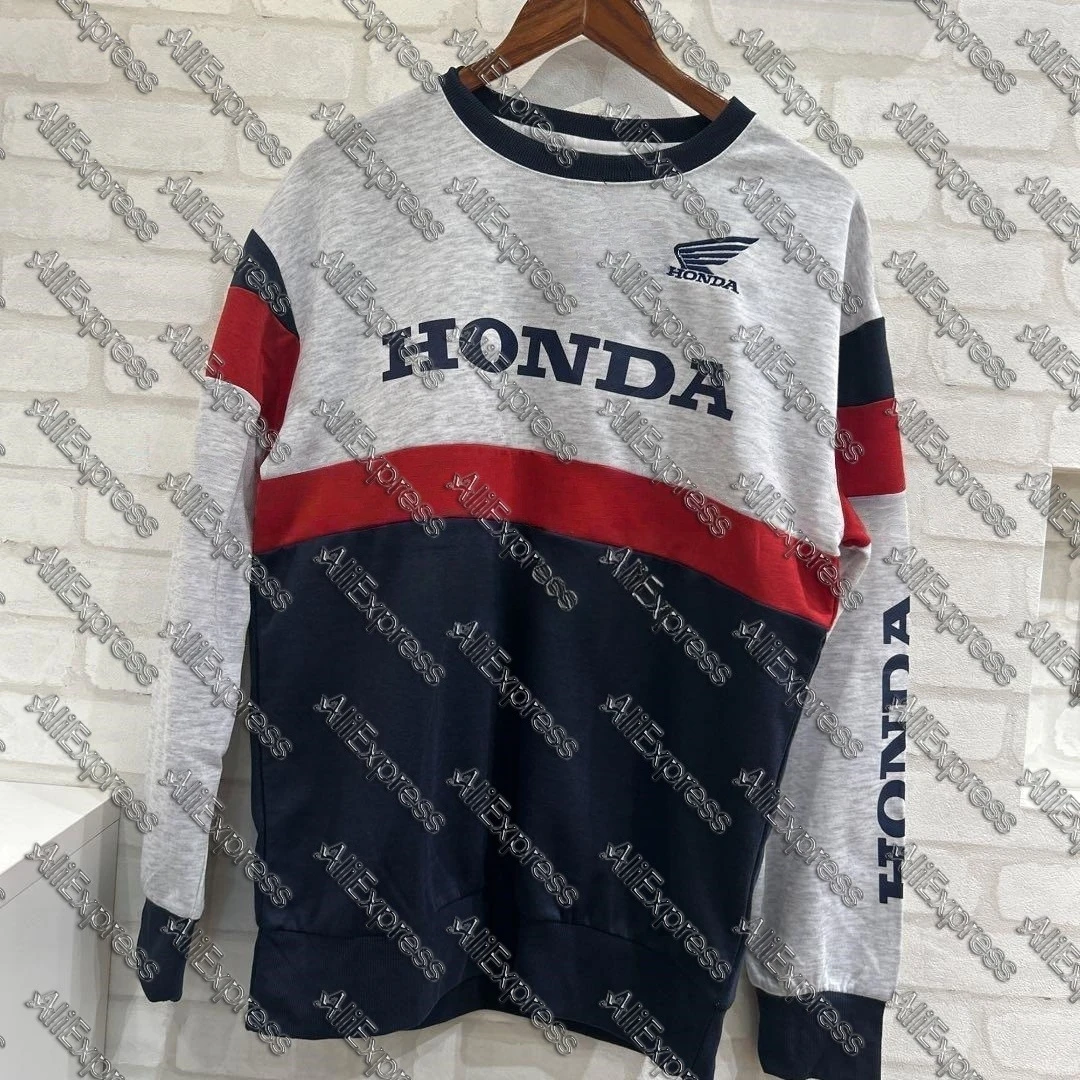 

Мужская и женская быстросохнущая дышащая футболка с длинными рукавами для езды на мотоцикле по бездорожью, топы Honda Design для верховой езды для мужчин и женщин