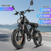 Ridstar Electric Bike 2000W Dual Motor 52V40AH Dual Battery E Bike 20*4-inch Fat Tire Hydraulic Brake Mountain Electric Bicycle