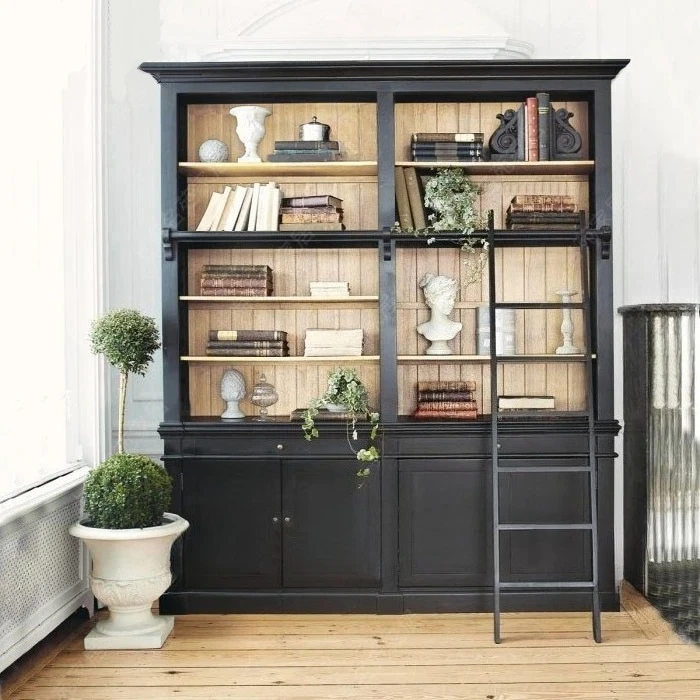 solid wood retro bookcase, storage cabinet, living room,  style simple landing factory, direct sales