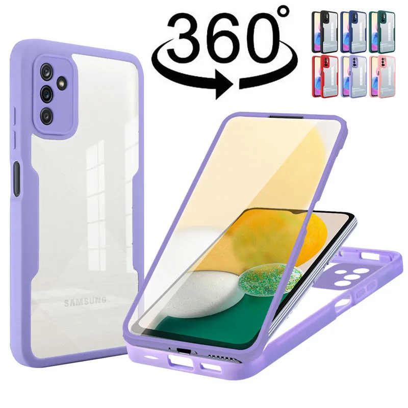 360 Full Coverage Phone Case For Samsung Galaxy A13 A33 A53 A02 A12 A22 A32 A52S A72 5G A21S A20 A30 A51 A71 S Front Back Coque