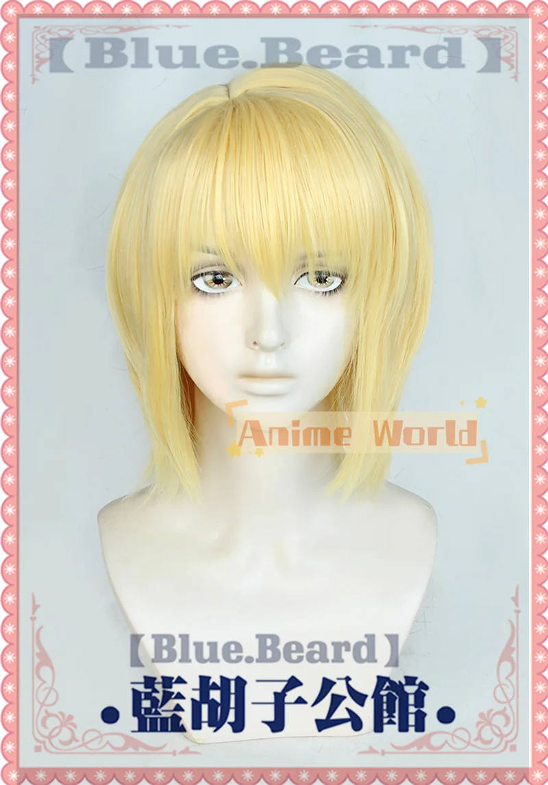 Anime Kurapika Cosplay Wig Short Golden Hair Heat Resistant Synthetic Wig Halloween Party