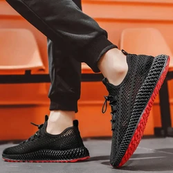 Men's Mesh Sports Shoes Casual Mesh Lightweight Breathable Sneakers Summer Round Toe Solid Colour Comfort Trainers