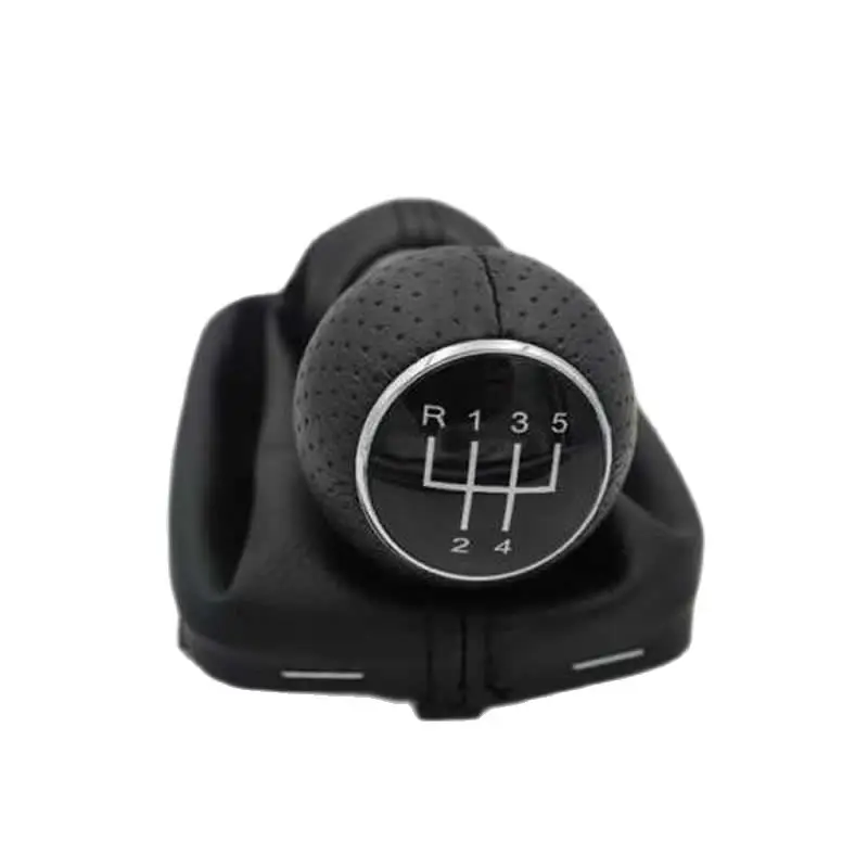 12mm Car Styling 5/6 Speed Gear Shift Knob with Leather Gaiter Boot Cover Black Stitch for Audi A3 S3 2001 2002 2003