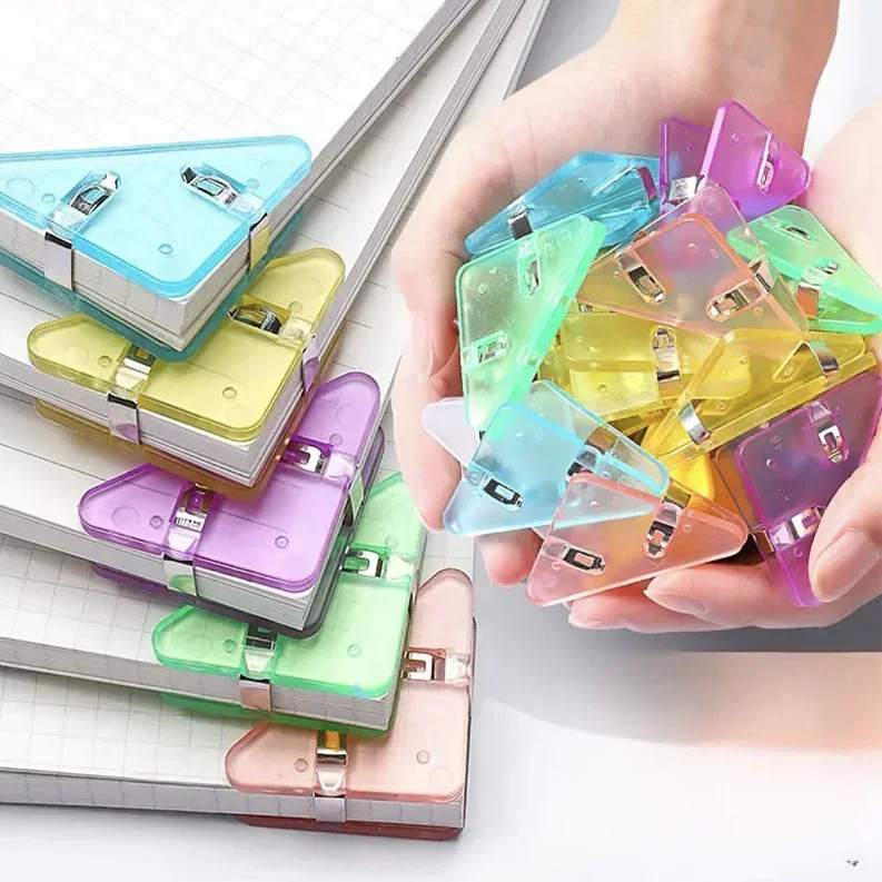 5pcs/set Paper Clip Triangle Corner Clips File Paper Clips Kawaii File Index Photo Clamp Page Holder Korean Stationery Organizer