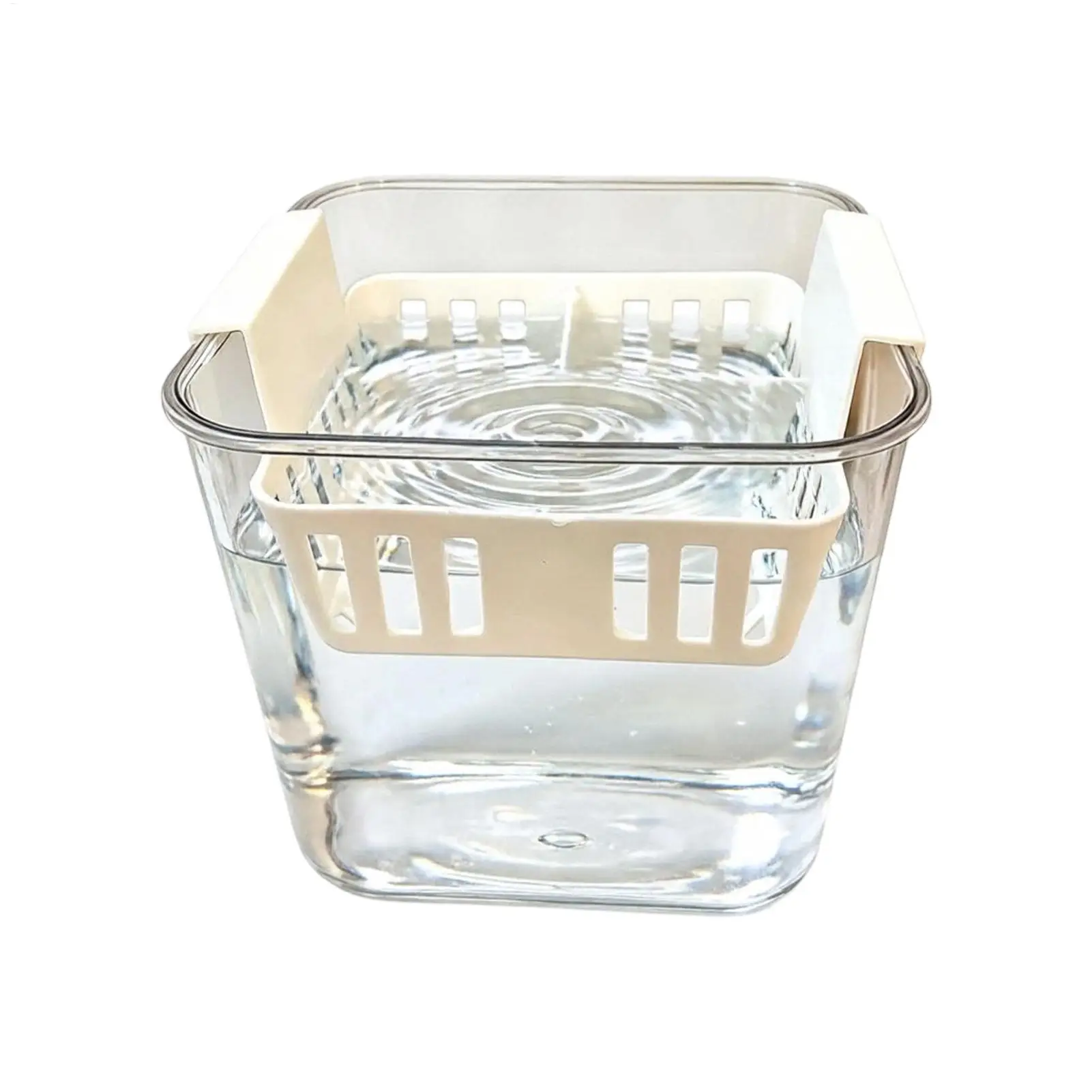 11.5X10.5X9cm Hydroponic Planter Clear Double-Layer Easy Drainage Hydroponic Cups Net Flower Pot Home Office Decor Ornaments