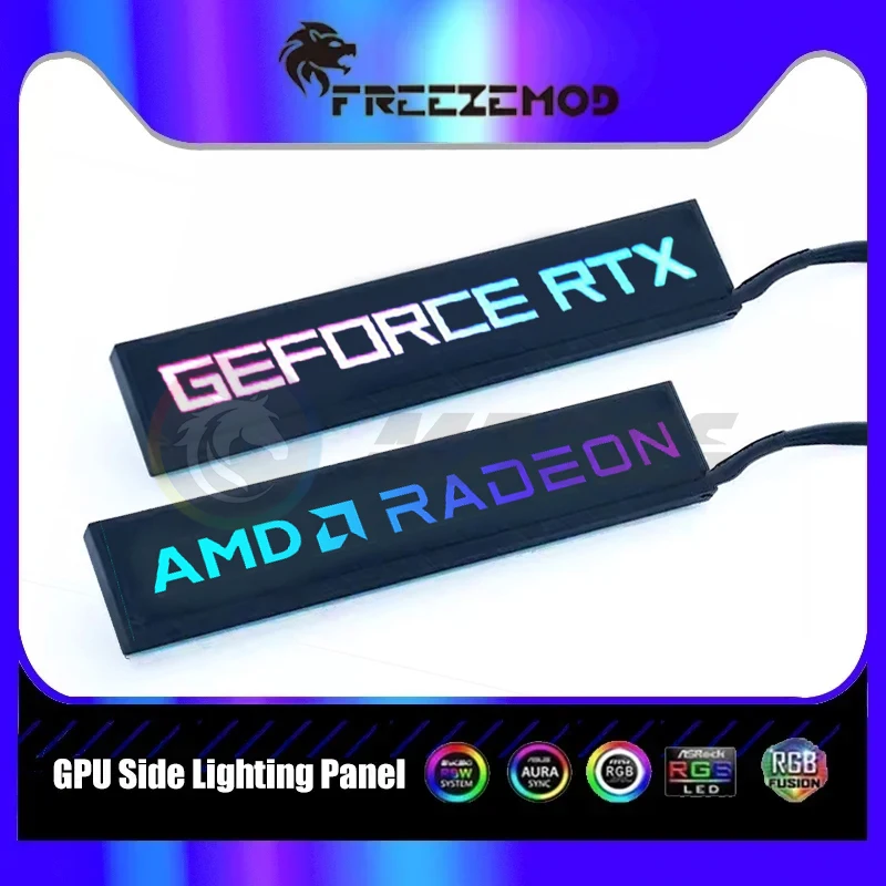 Panel lateral de tarjeta gráfica RGB para RTX 4080 4090 3080 3090 AMD RX6900 7900 GPU Modify 5V 3PIN ARGB AURA SYNC PC Case DIY MOD