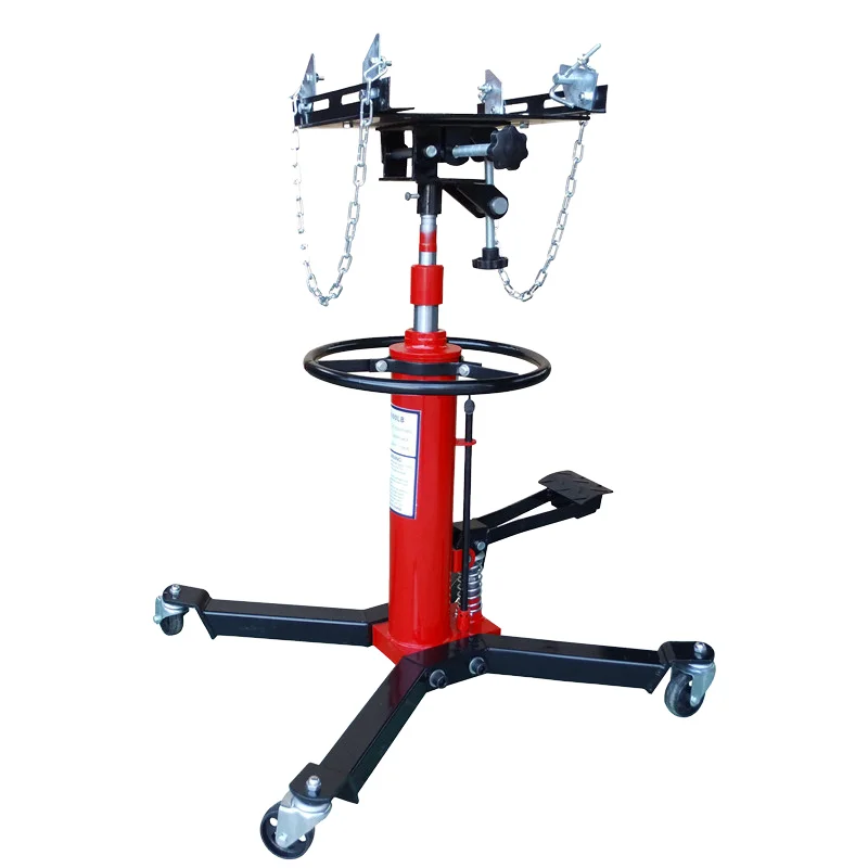 0.5Ton 1Ton Steel Hydraulic Telescopic Tall Car Jack Caster Wheel Safety Chain Gearbox Lifter Truck Stand Transmission Jacks