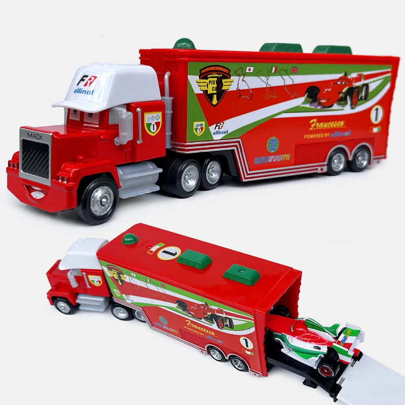

Disney Picas Lightning McQueen Fransco Контейнерный грузовик Модель автомобиля из сплава Детский подарок на день рождения 2 3, гоночная игрушка принцессы на столбе