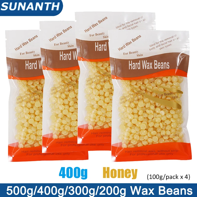 500g/400g/300g/200g Hair Removal Wax Beans For Wax Beans Heater Fast Painless Full Body Depilatory Hard Waxing Beans Unisex